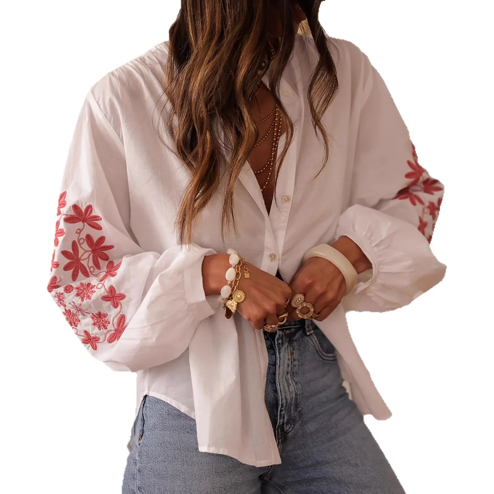 Classy Lantern Sleeve loose white shirt
