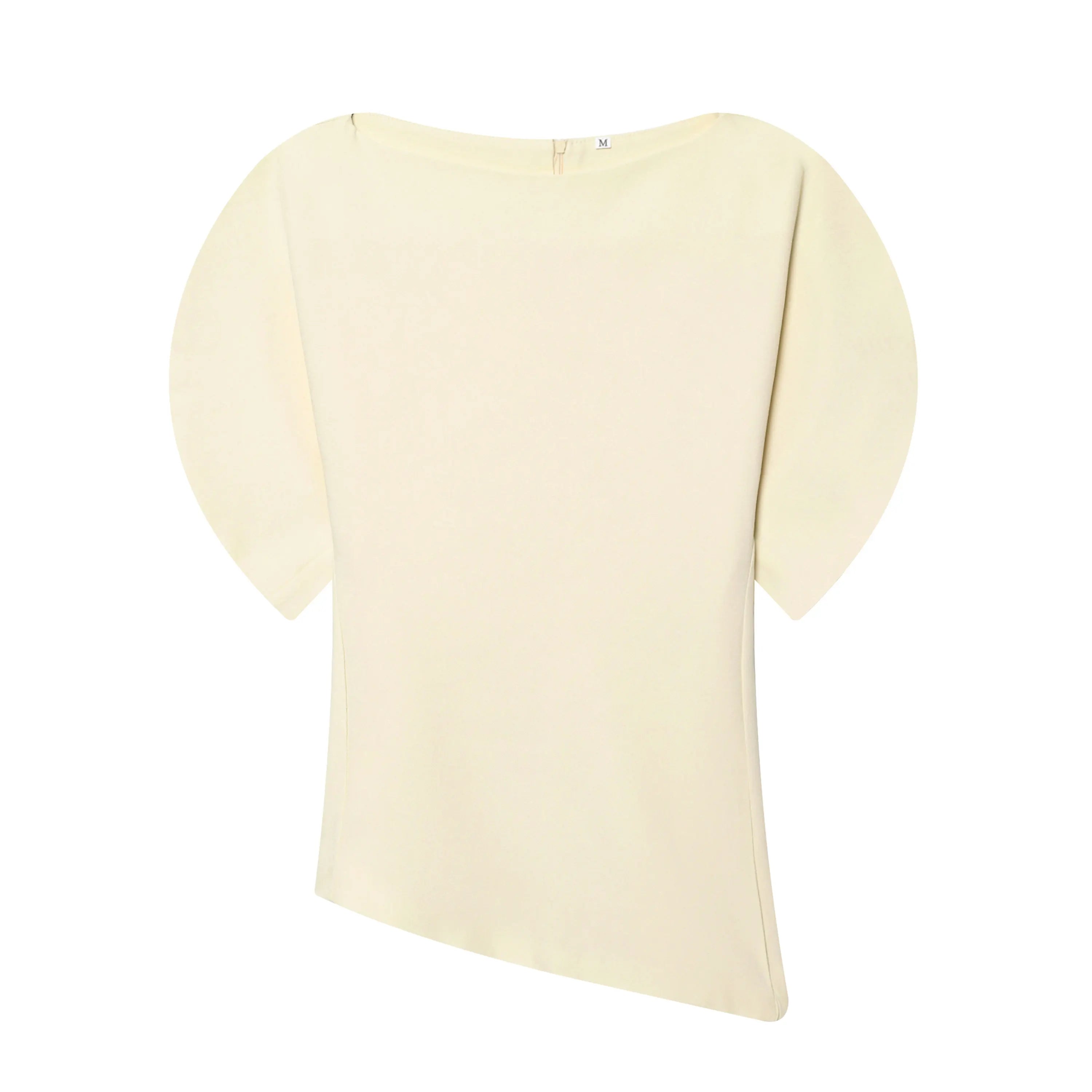 Elegant Puff Sleeve Blouse Asymmetrical