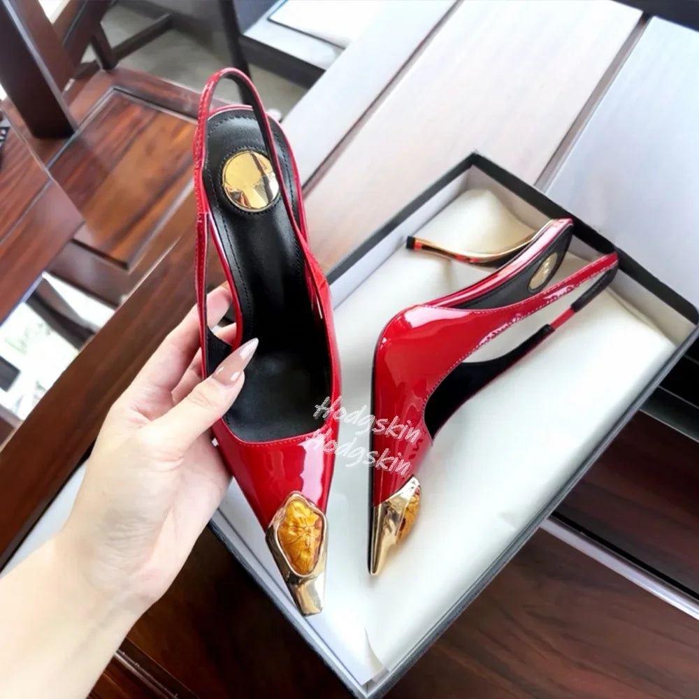 Gemstone Heels Gold Thin