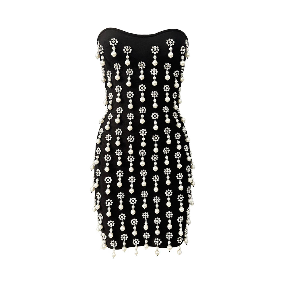 Luxury Beading Bandage Dress