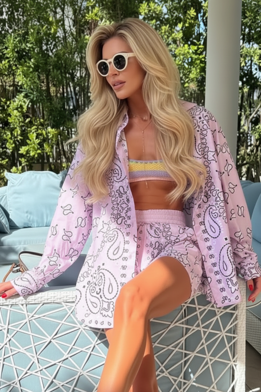 Boho shorts set