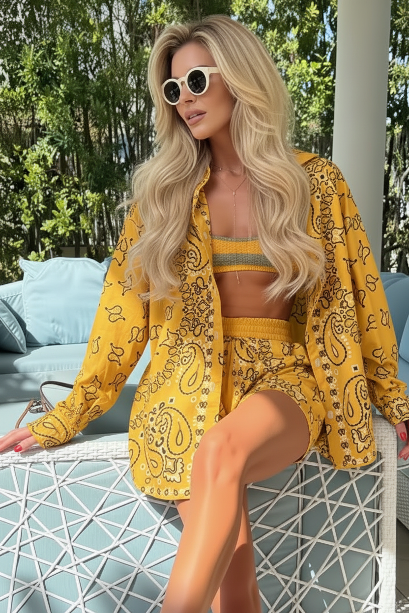 Boho shorts set