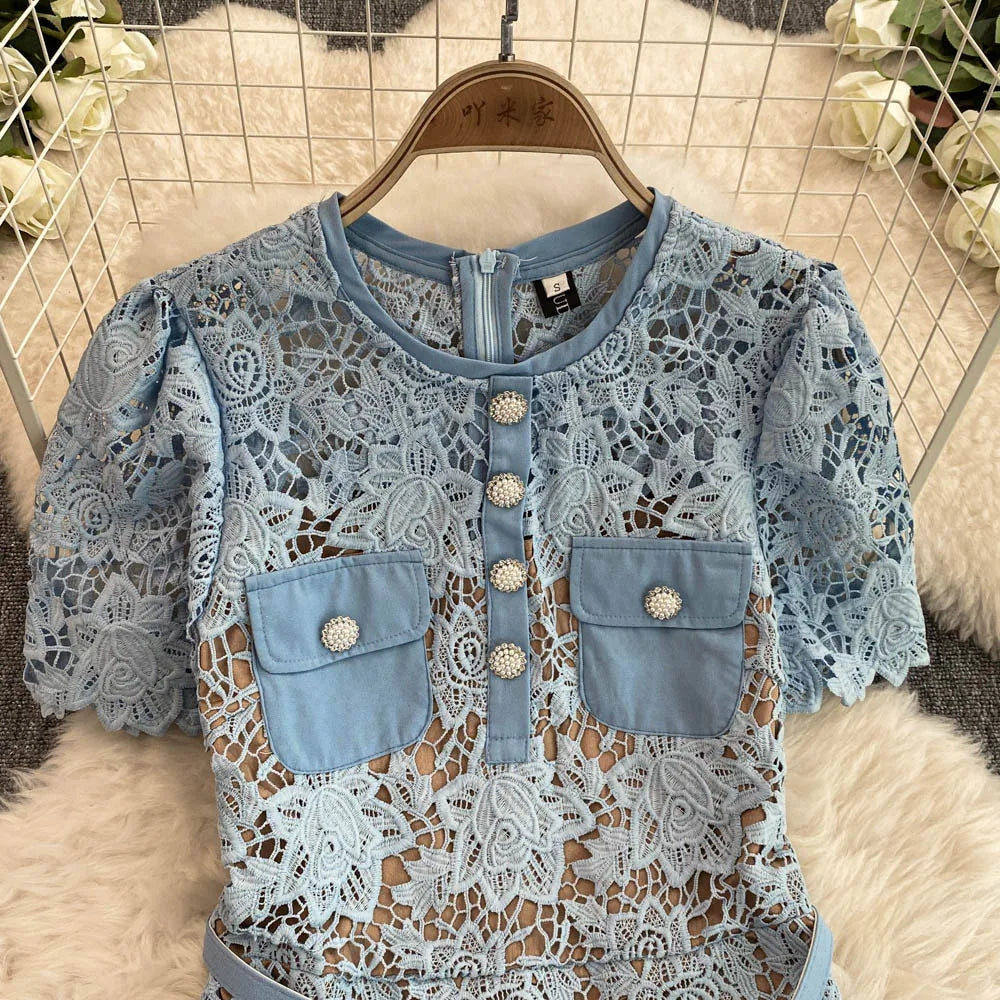 Lace Embroidery Fishtail Party Dresses