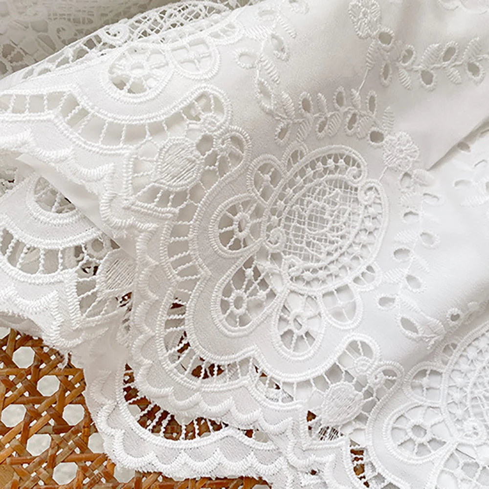 Square Neck puff lace set