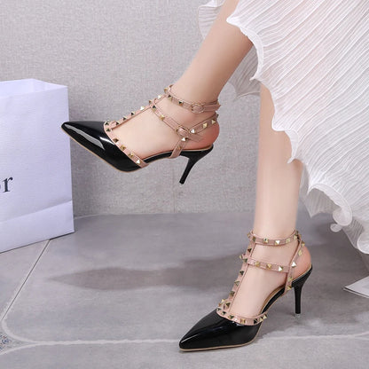 Rivet Decorated High Heels