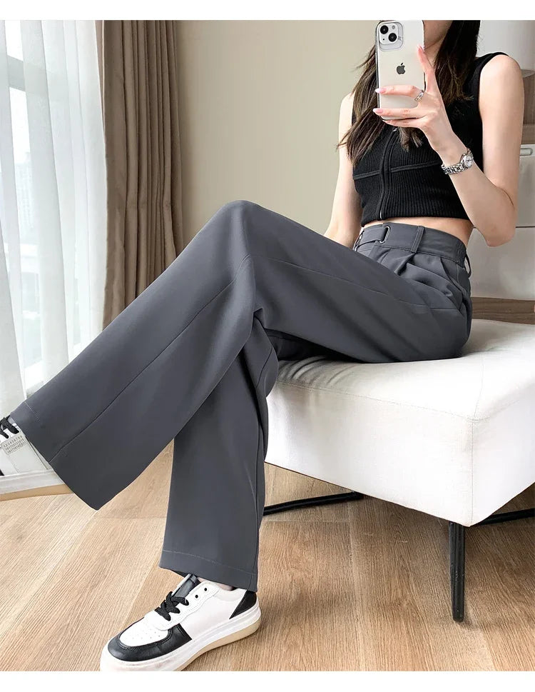 High Waist Suit Wide Leg Loose Trousers