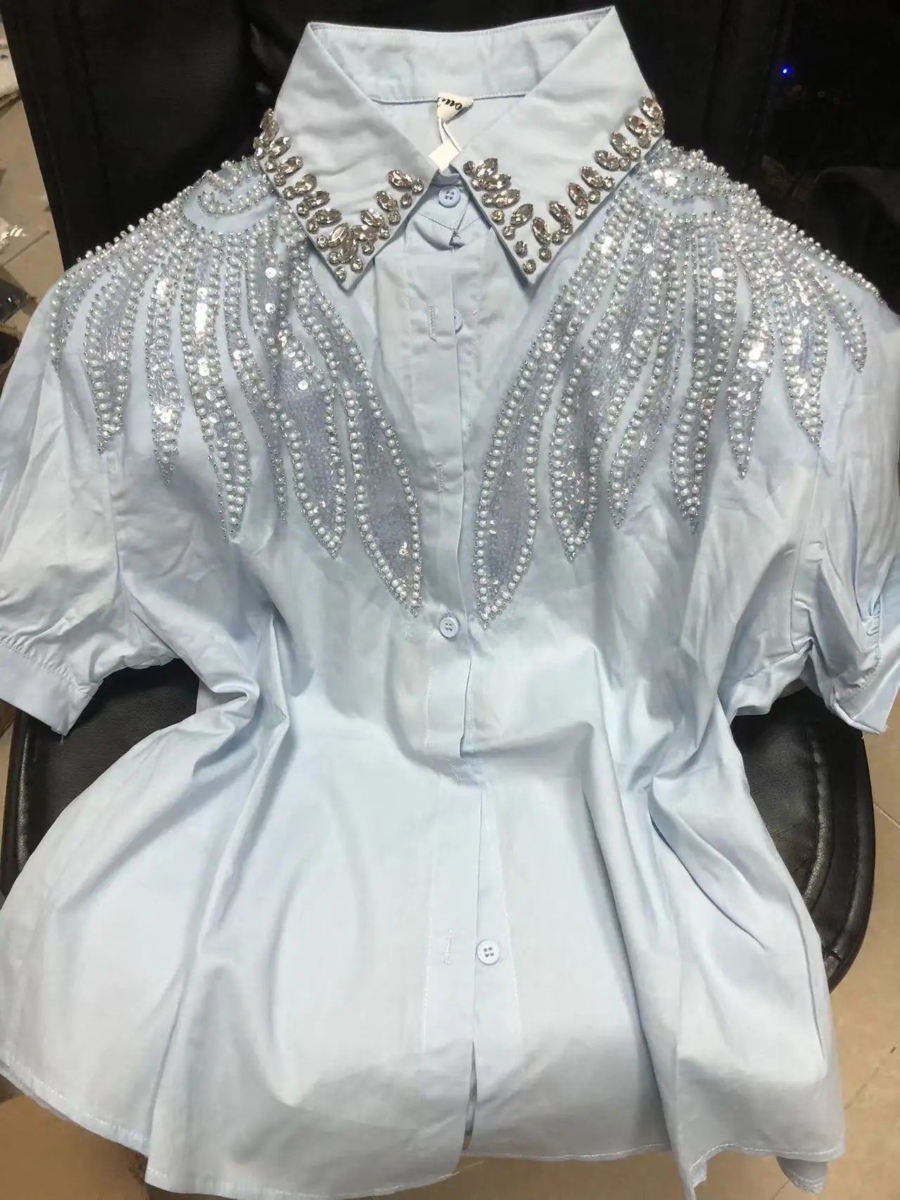 The Royals Collection - Sequined Embroidery Cotton Blouses