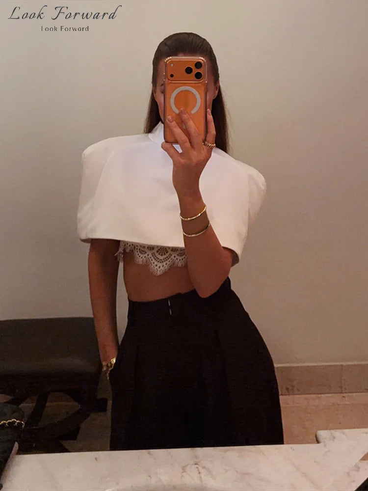 Elegant Cropped Shawl Tops