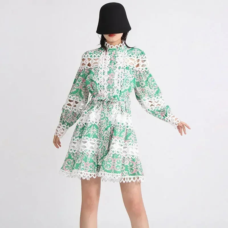 Vintage Court Style Lace Dress