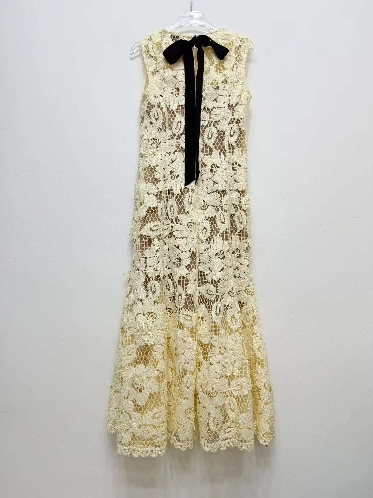 Yellow Flower Lace Dress