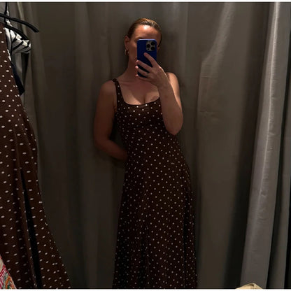 Elegant Women Polka Dot Midi