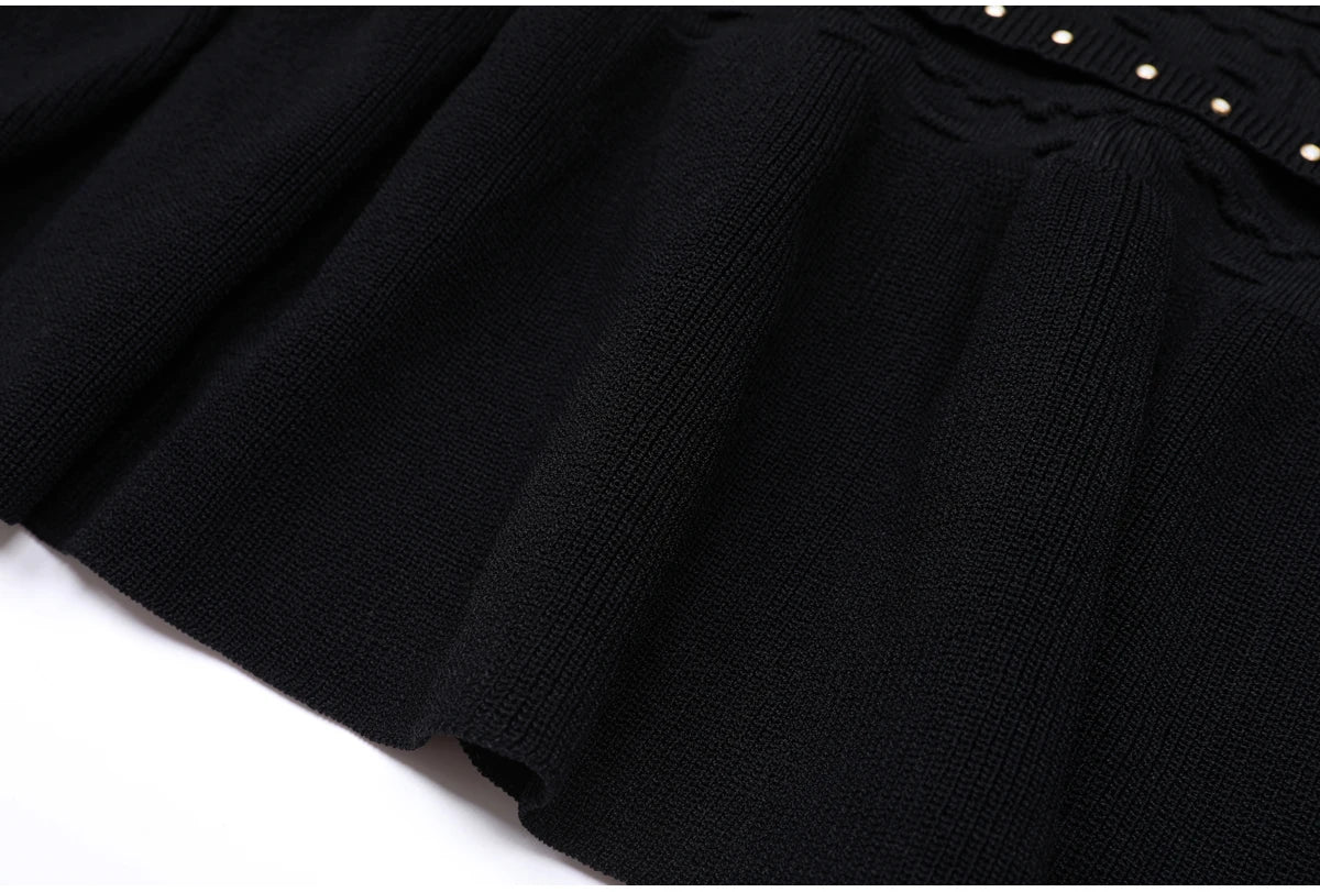 sandro Pearls embellished Skirt & Cardigan