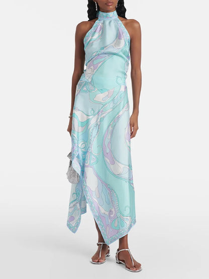 Printed Halter Top Skirt Set- Pucci Vibes