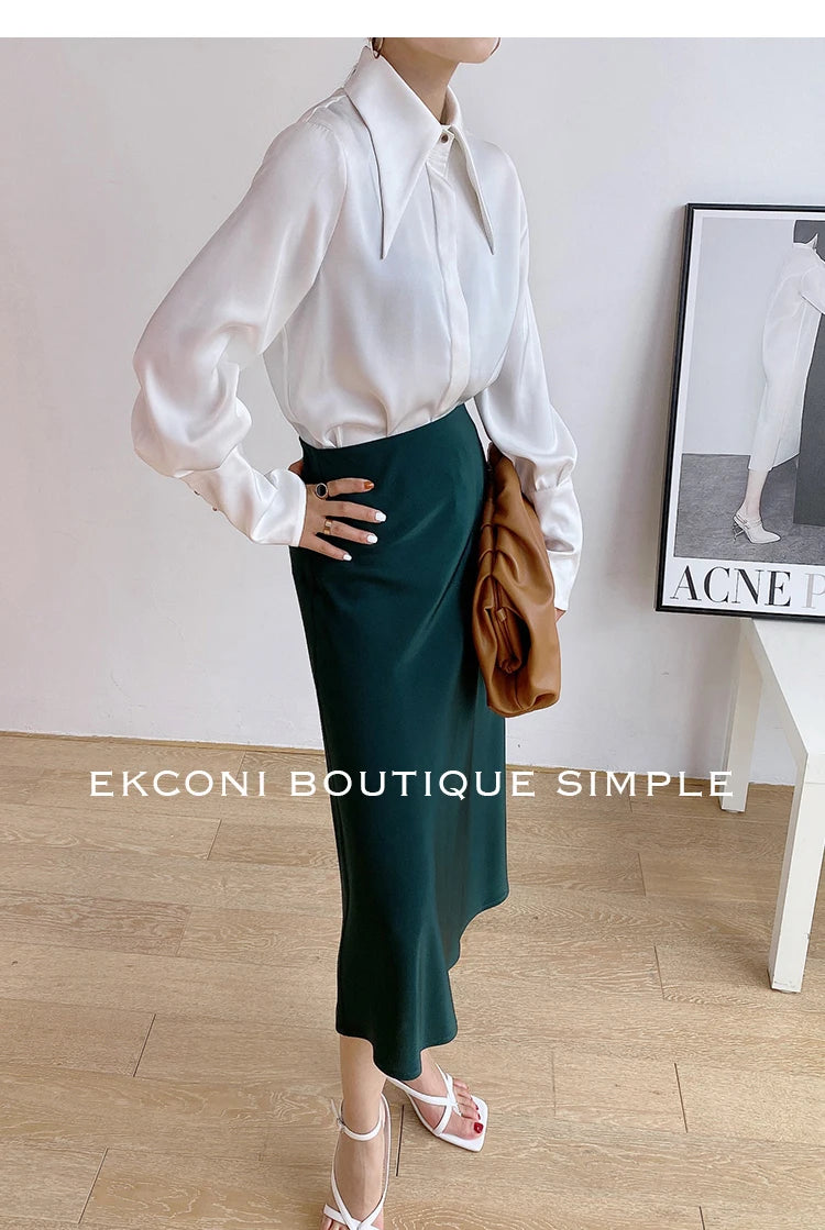 Stylish Elegant Turn Down Collar