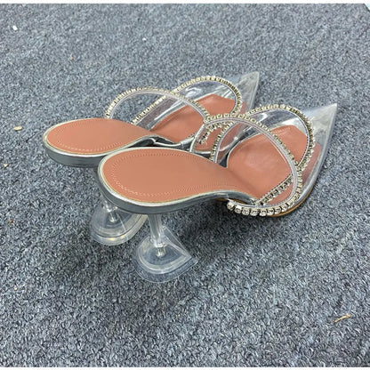 Rhinestones satin Women Pumps Slippers