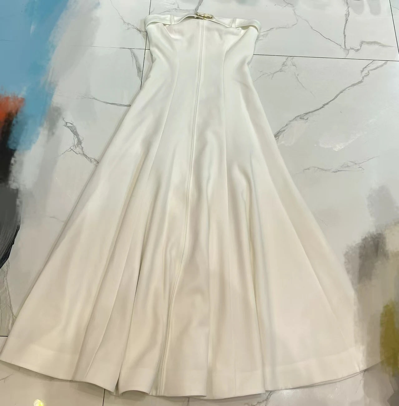 Women strapless maxi dress Elegant Fashion long dress - Shellss