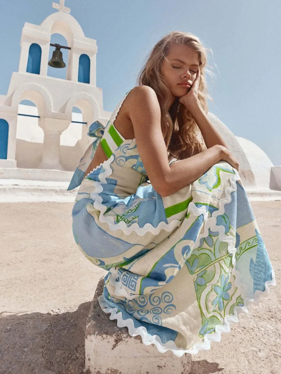 Greece Summer Dress back tie