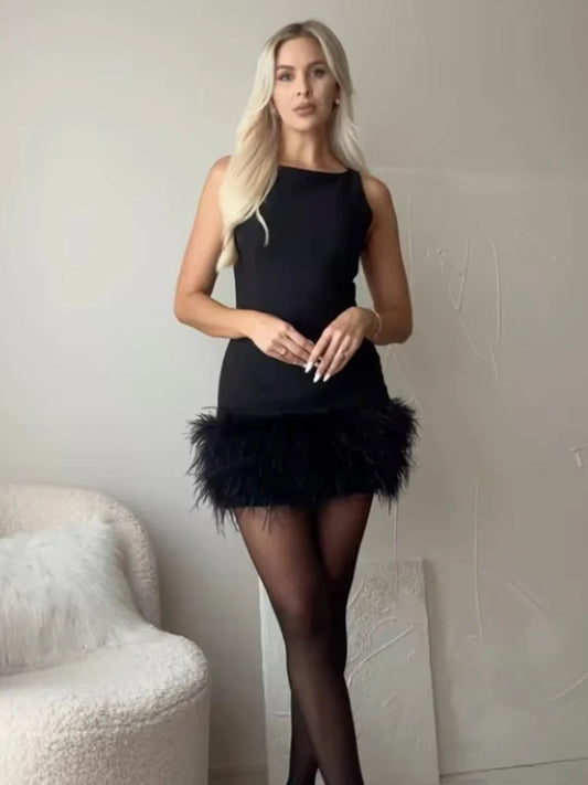 Feather Mini Dress