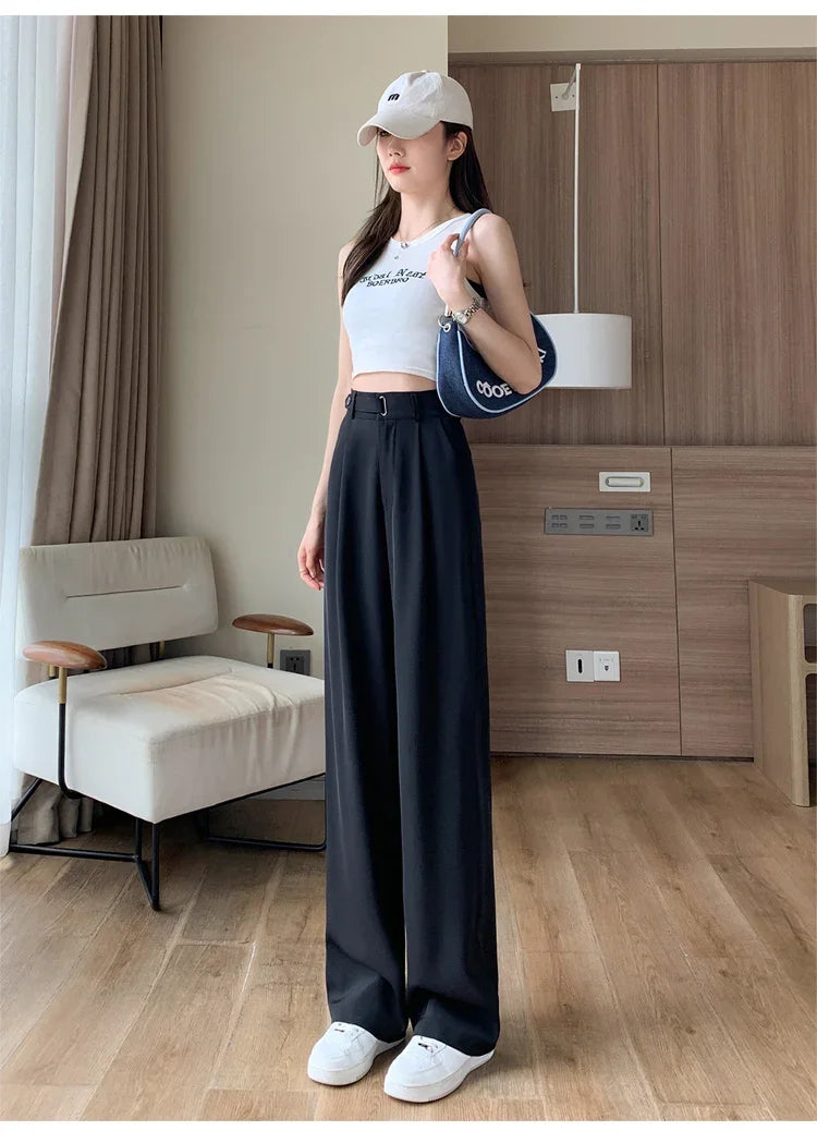 High Waist Suit Wide Leg Loose Trousers