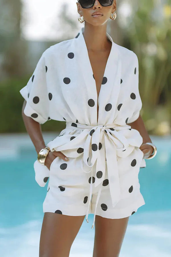 Batwing white Polka Set - Shellss