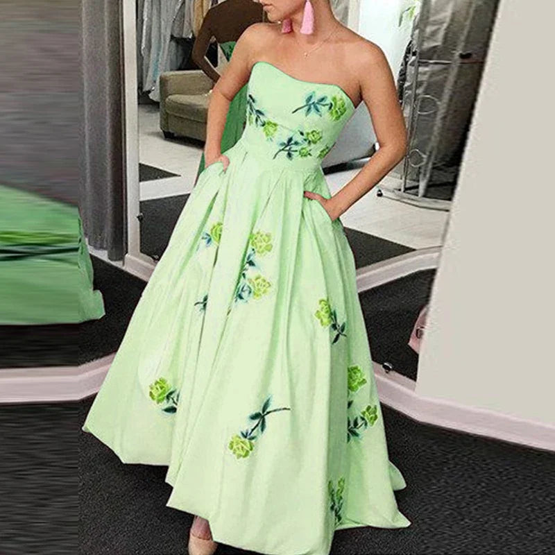 Strapless Long Party Dresses clio