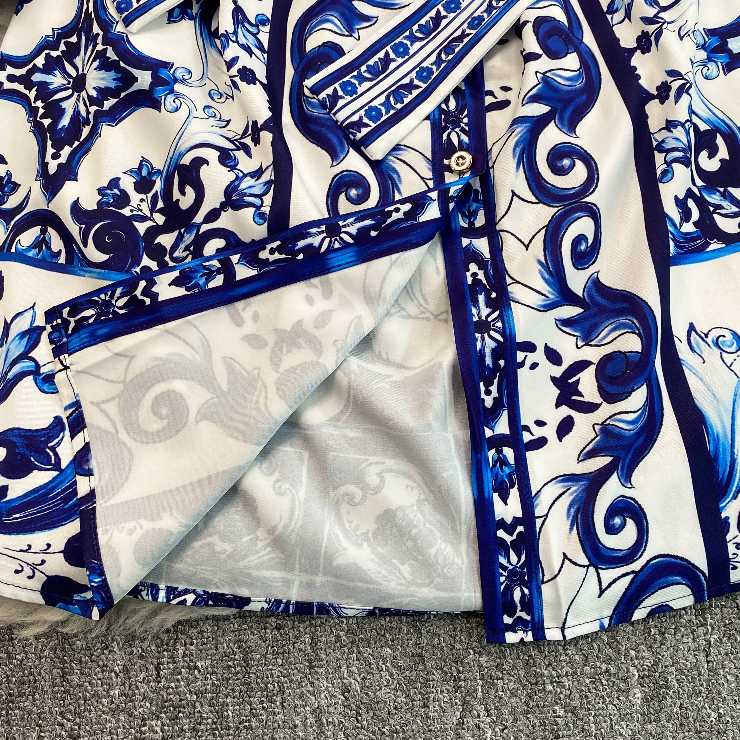 Spring Retro Blue White Red Dolce Dress - Shellss