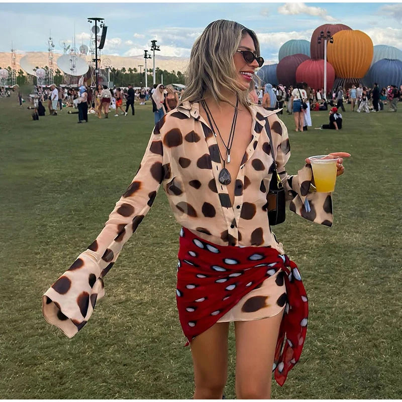 Casual Print Mini Dress