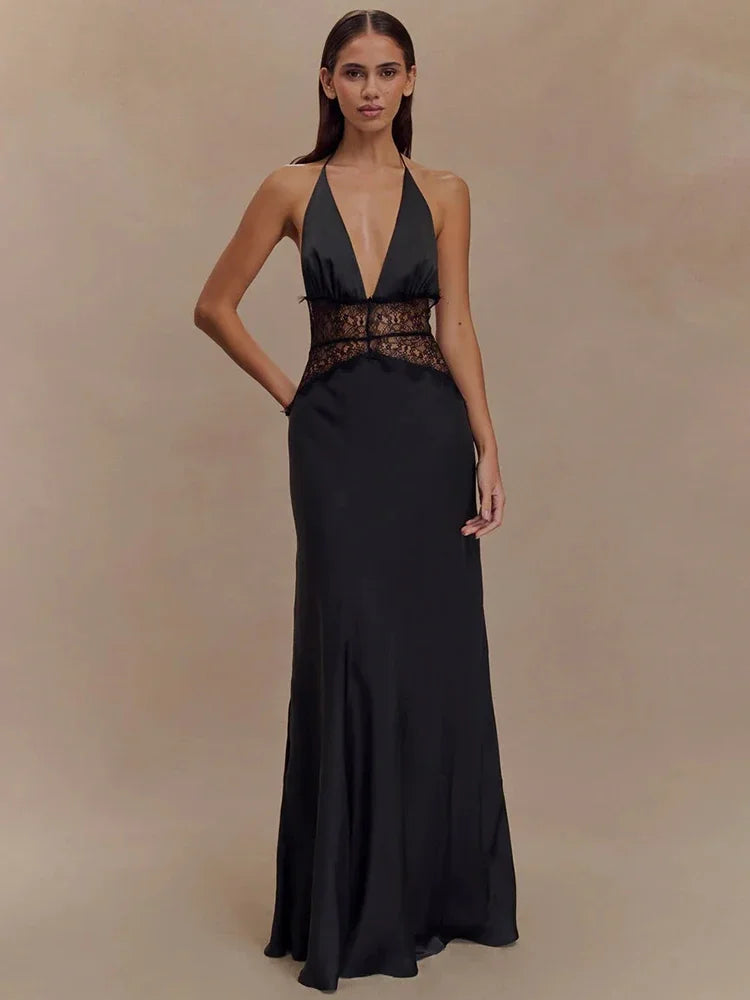 Summer Backless Halter Princess Dress