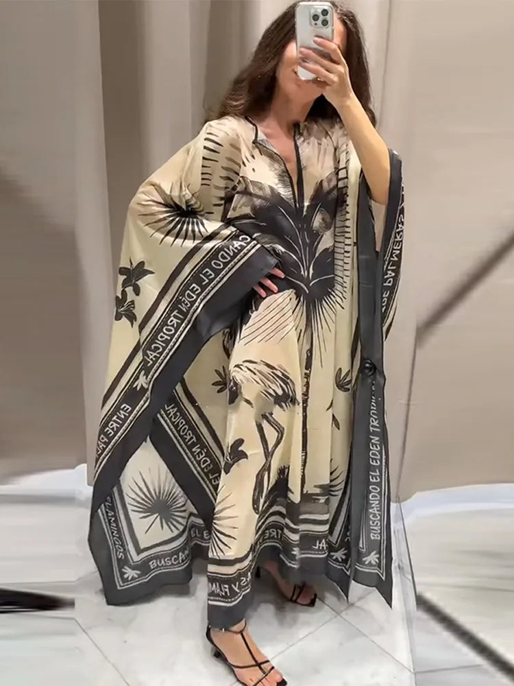 Posh Kaftan Palm Flamingo - Shellss