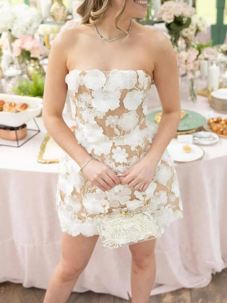 Embroidered 3d flowers Mini - Shellss