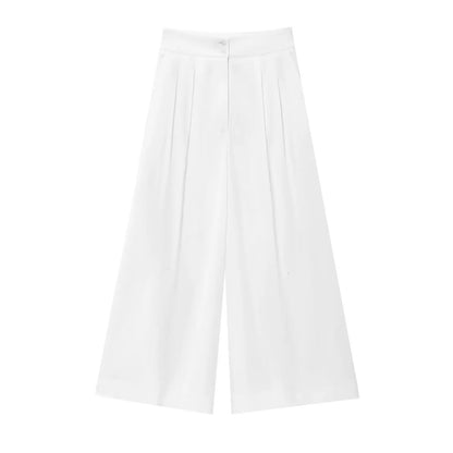 Butter yellow Wide-leg Pants Set