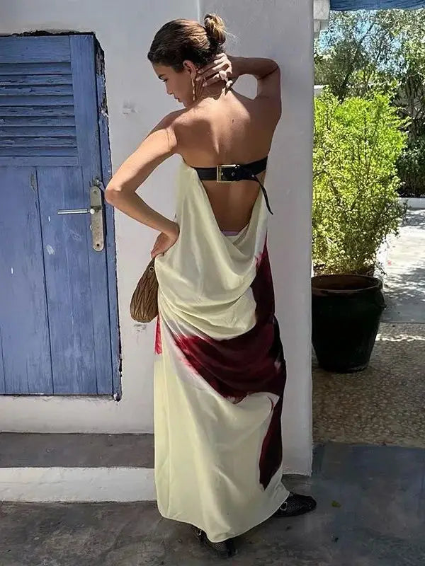 Backless Belted Dress
