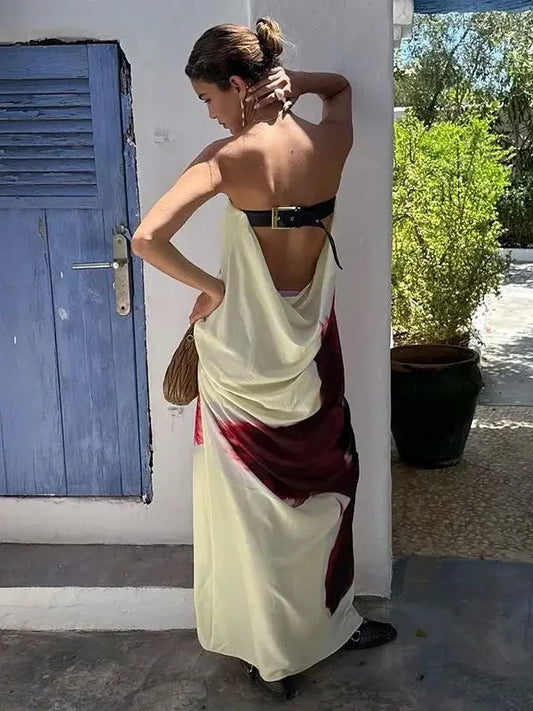 Backless Belted Dress