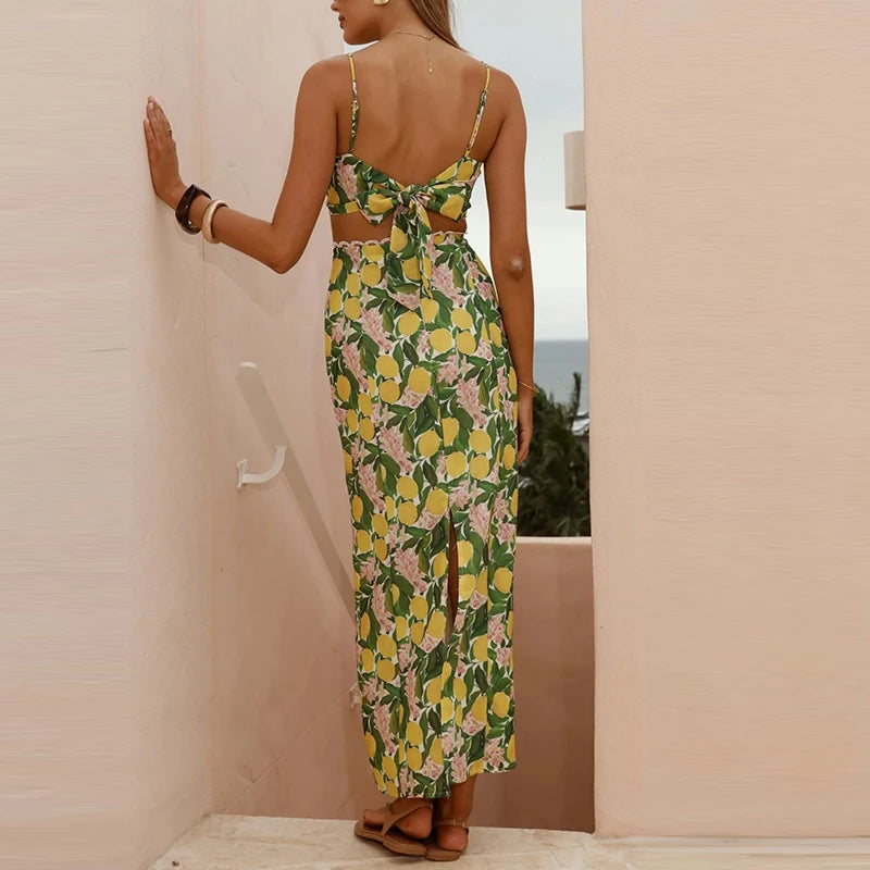 Backless Linen Holiday 2Pc Set