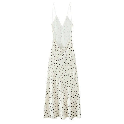 Elegant Women Polka Dot Midi