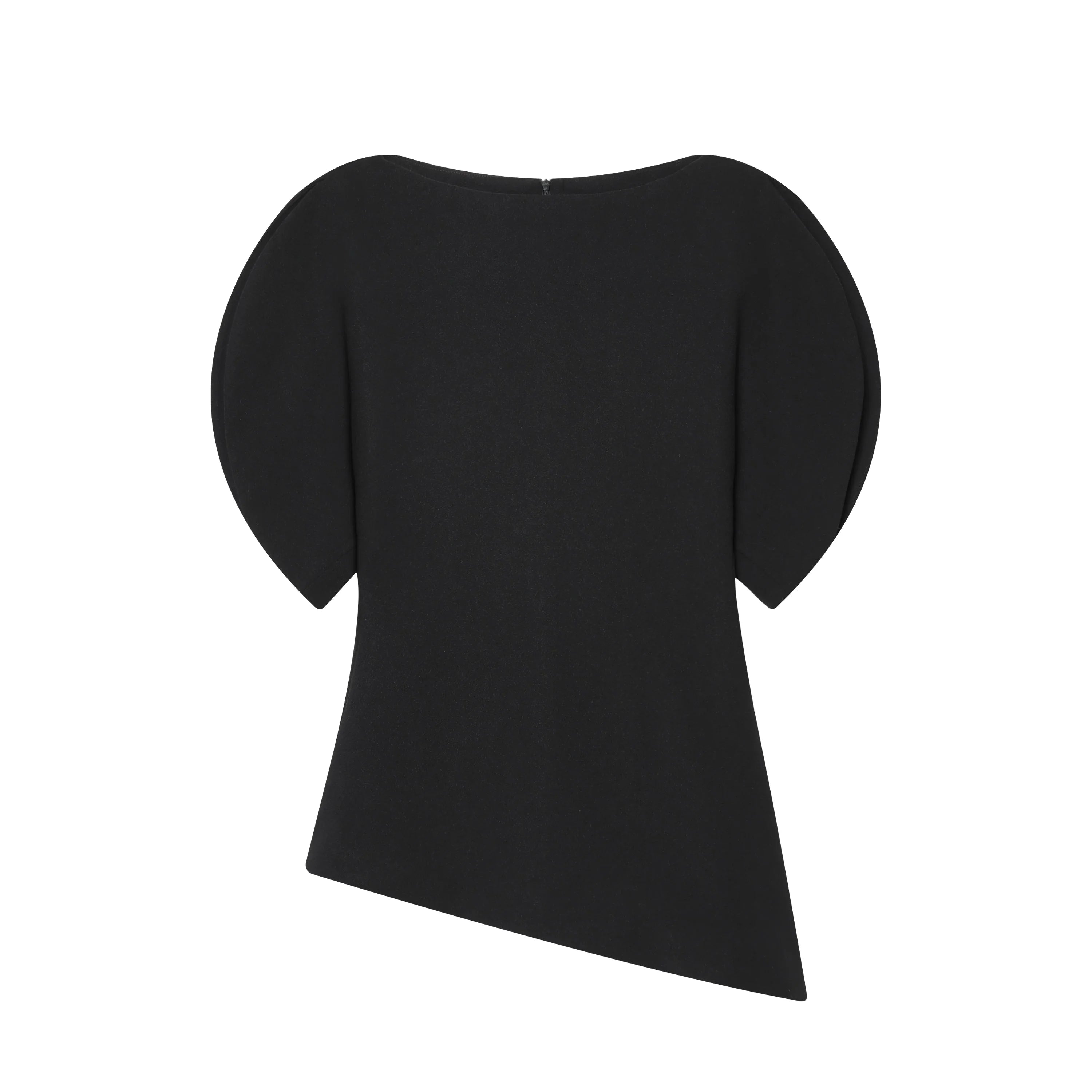 Elegant Puff Sleeve Blouse Asymmetrical