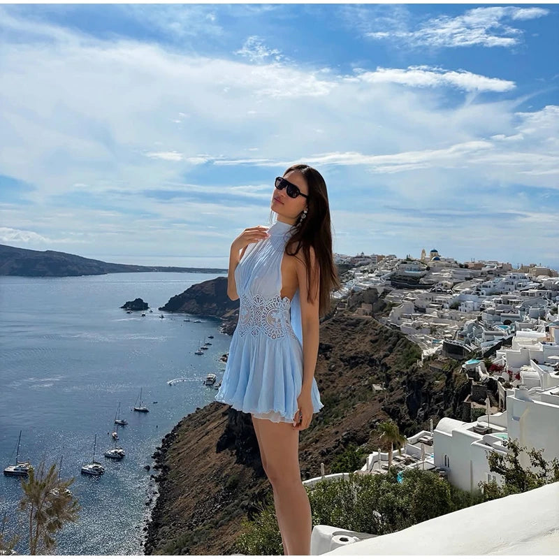 Lace Waist Cutout Mini Dress