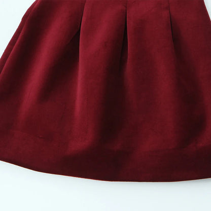 Retro Red Velvet Sling Dress For Women Elegant Vintage Dress Old Money