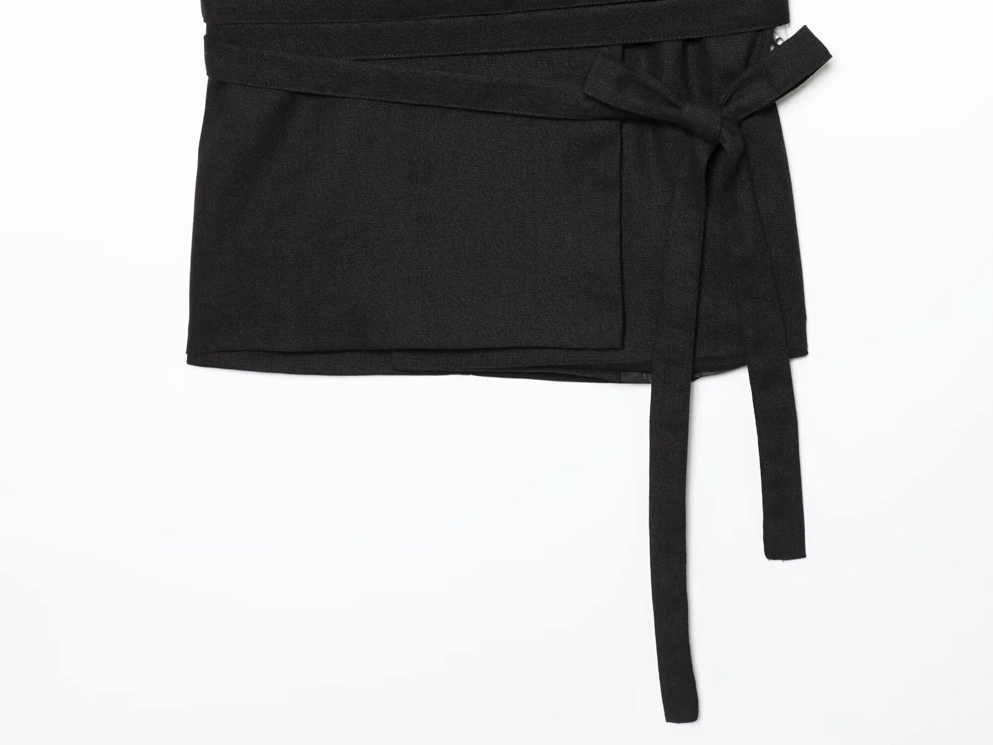 Black Linen Lapel Pants Set