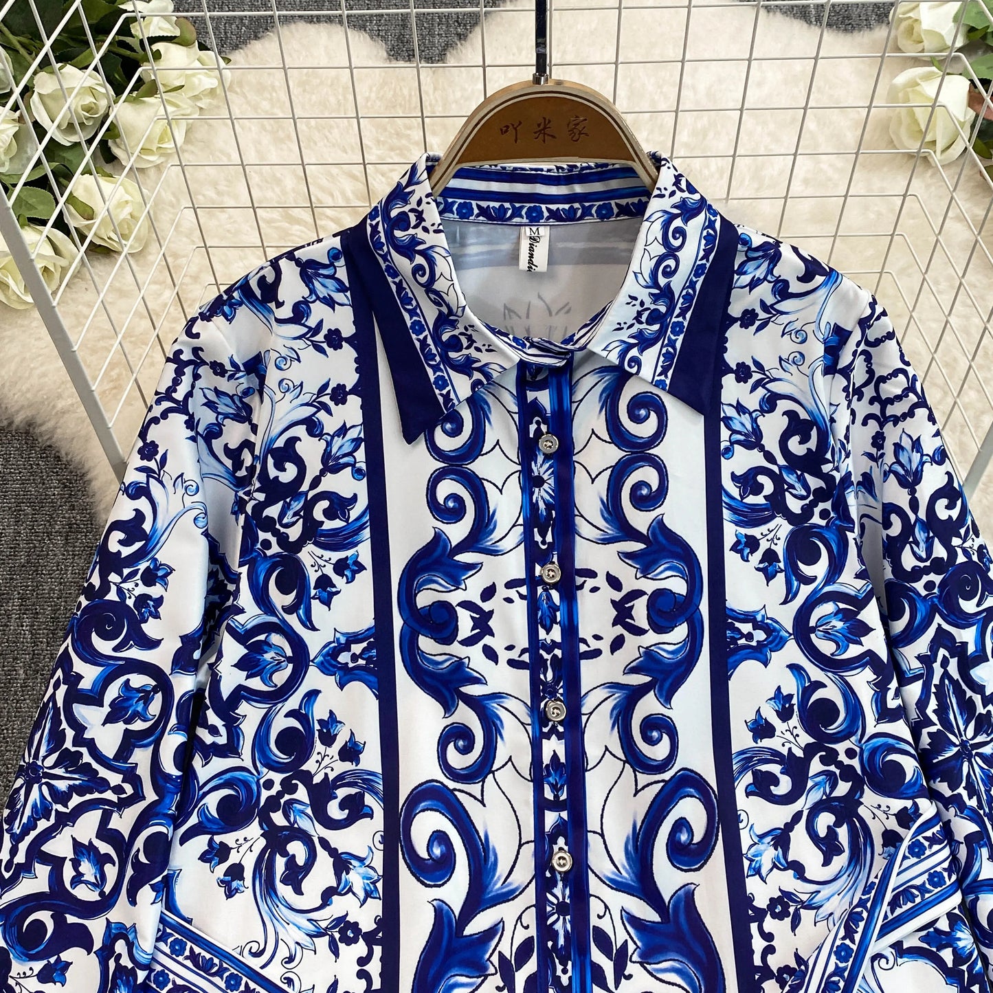 Spring Retro Blue White Red Dolce Dress