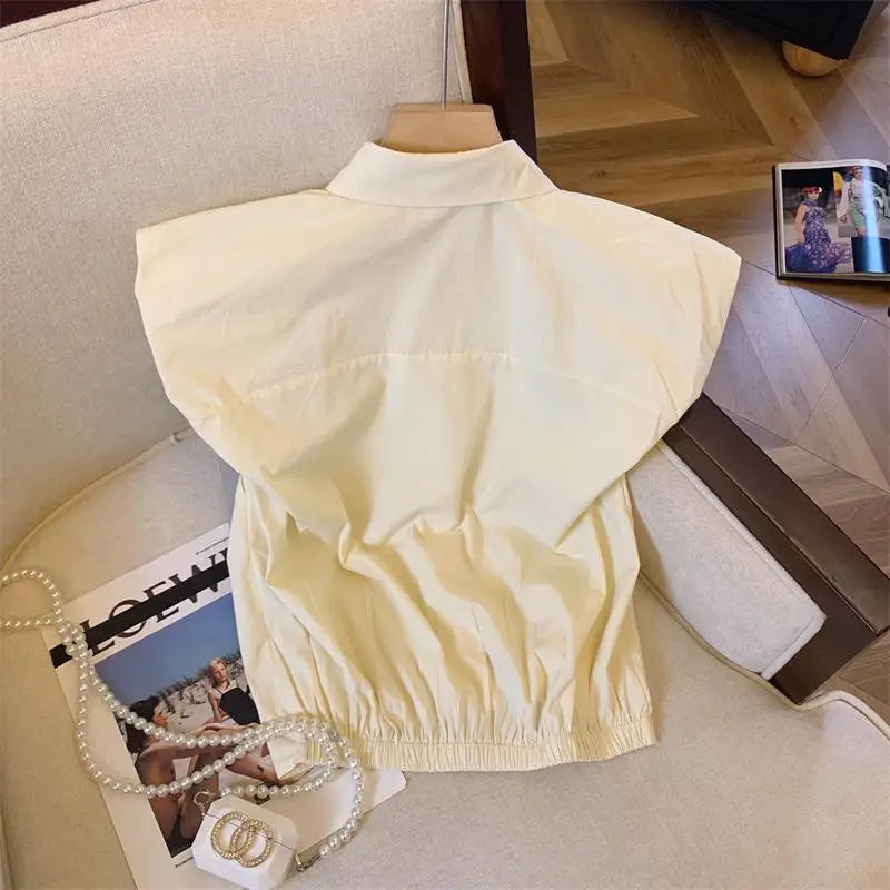 Batwing Button Summer Sweet Korean Fashion