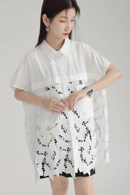 Lace Embroidery Shirt