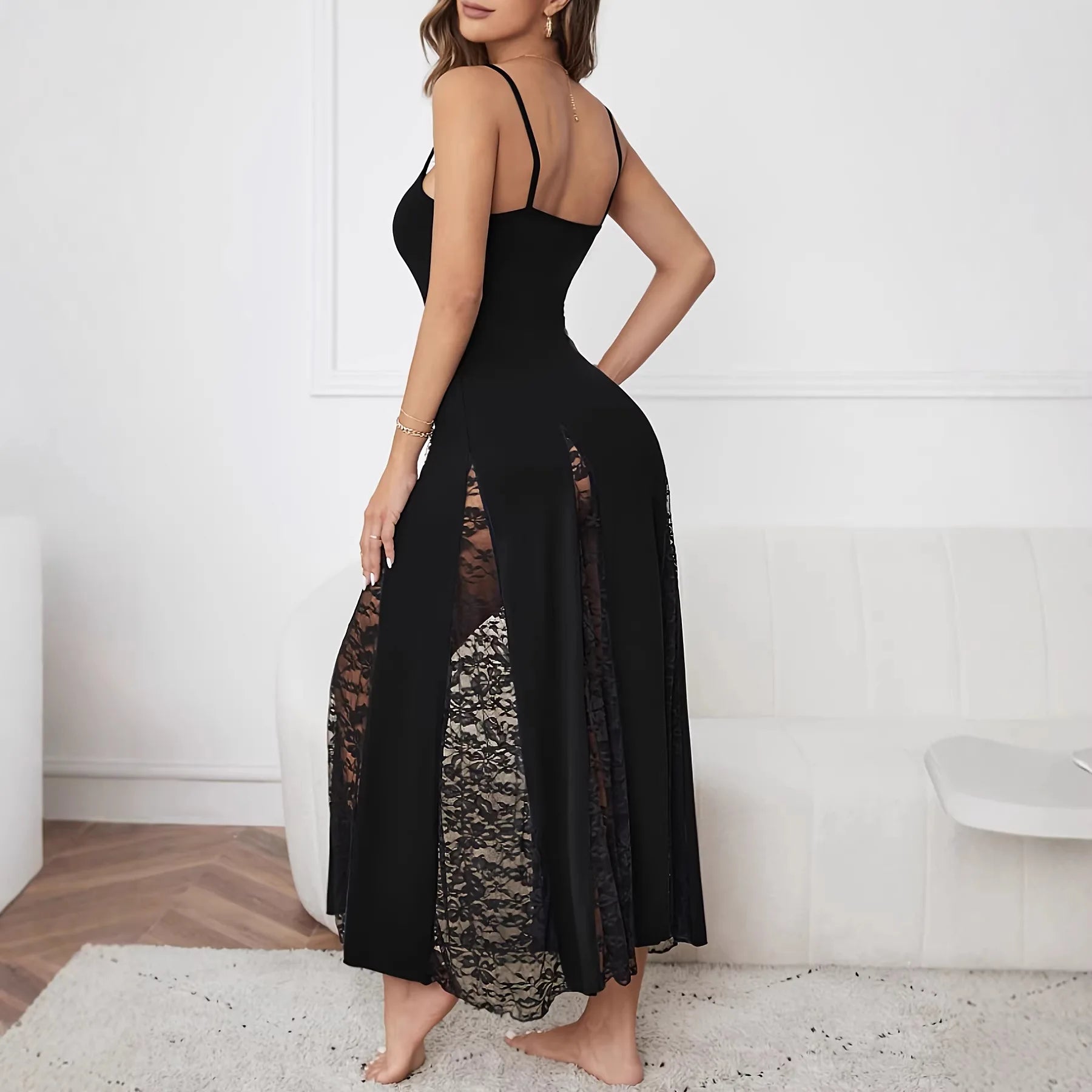 New Elegant Spaghetti Strap Maxi Dress