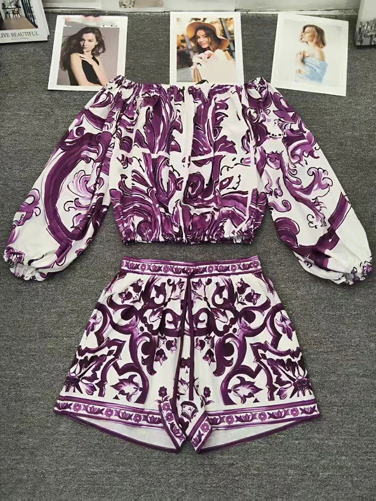 Purple Dolce Shorts & Set - Shellss