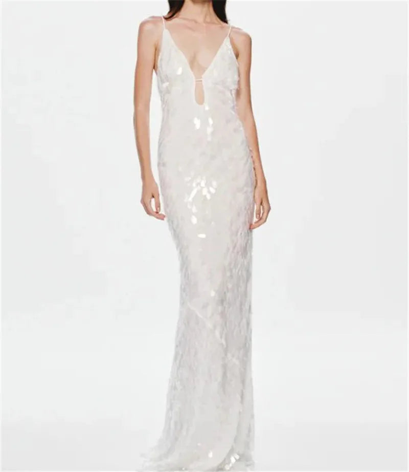 Glitter Sequins Backless Party