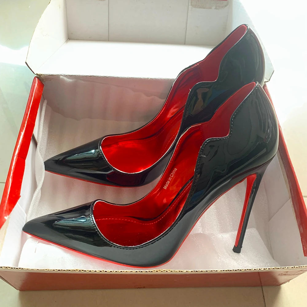 Pumps Stilettos Glossy Patent Side Heels Pumps