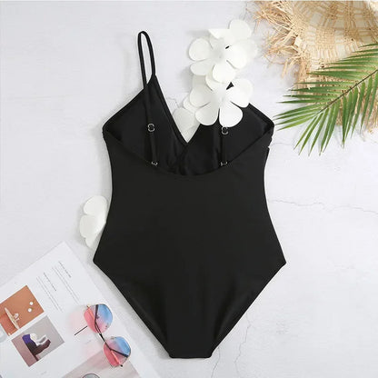 White Flower Swimsuit and Sarong
