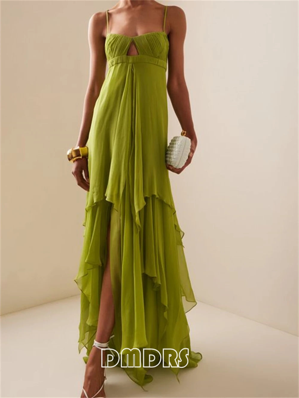 Pleated Chiffon Long Dress