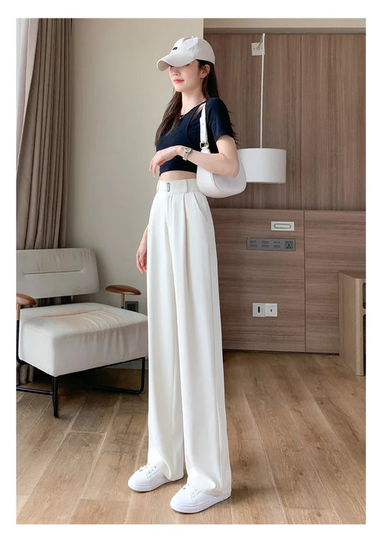 High Waist Suit Wide Leg Loose Trousers