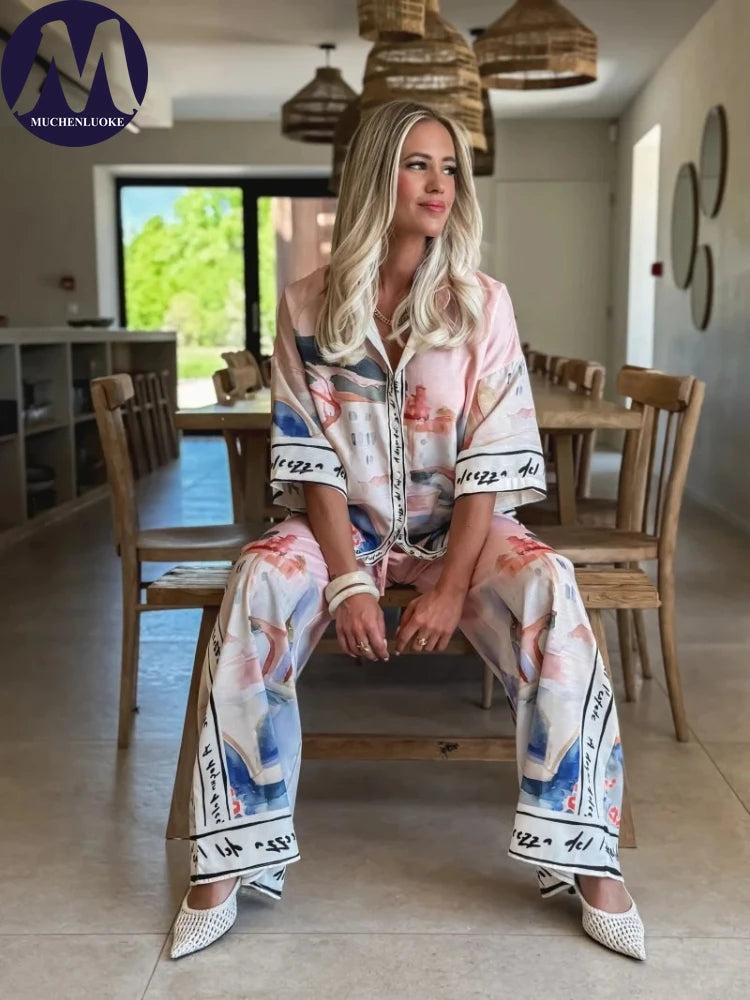 Silk Summer Printed Posh Set